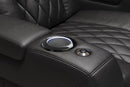Valencia 2025 New Tuscany Leather Home Theater Seating Row of 4 Loveseat Left, Midnight Black