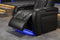 Valencia 2025 New Tuscany Leather Home Theater Seating Row of 4 Loveseat Left, Midnight Black