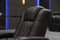 Valencia 2025 New Tuscany Leather Home Theater Seating Row of 4 Loveseat Left, Midnight Black