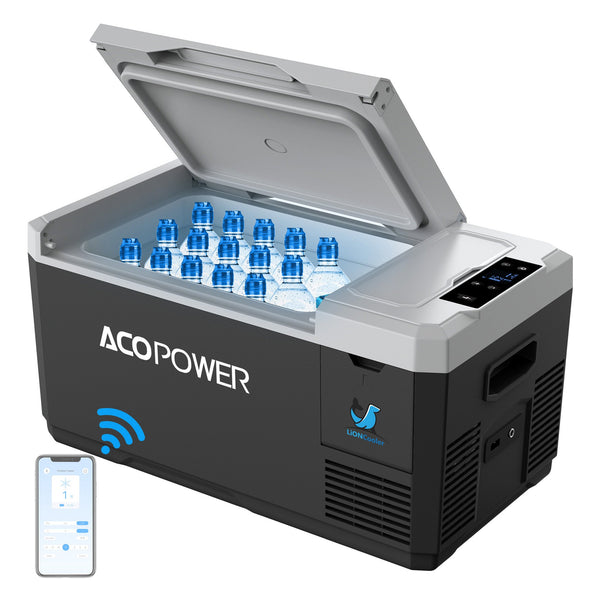 Mini Solar Powered Car Fridge Freezer, 19 Quarts