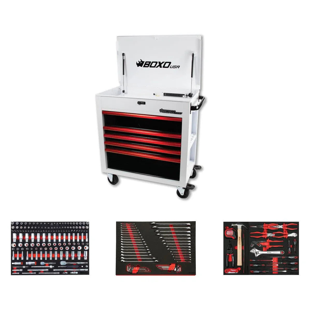 Pro Series | Loaded 35" 5-Drawer Flip-Top Service Cart Tool Box