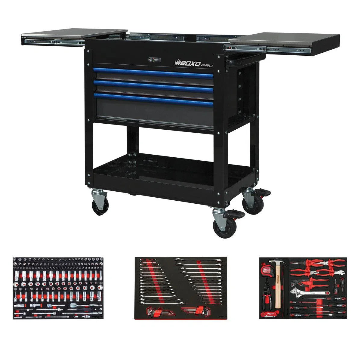 Pro Series | Loaded 35" 3-Drawer Slide-Top Service Cart Tool Box