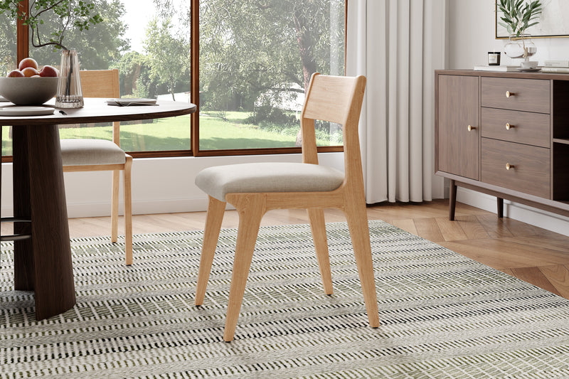 Valencia Lucrezia Wood Dining Chair, White Oak (Set of 2)