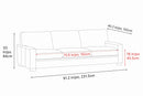 Valencia Luton Leather Sofa, Three Seats, Lipari Chocolate