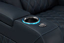 Valencia 2025 New Tuscany XL Luxury Leather Home Theater Seating Row of 2, Moonlight Blue