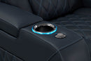 Valencia 2025 New Tuscany Luxury Leather Home Theater Seating Row of 2, Moonlight Blue