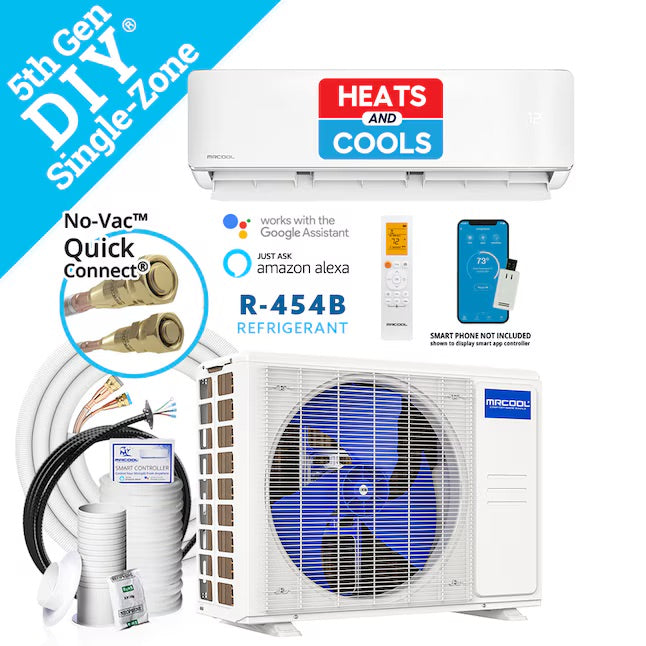 MRCOOL DIY 12K BTU 23.5 SEER2 5th Gen Ductless Mini Split Heat Pump System - 115V