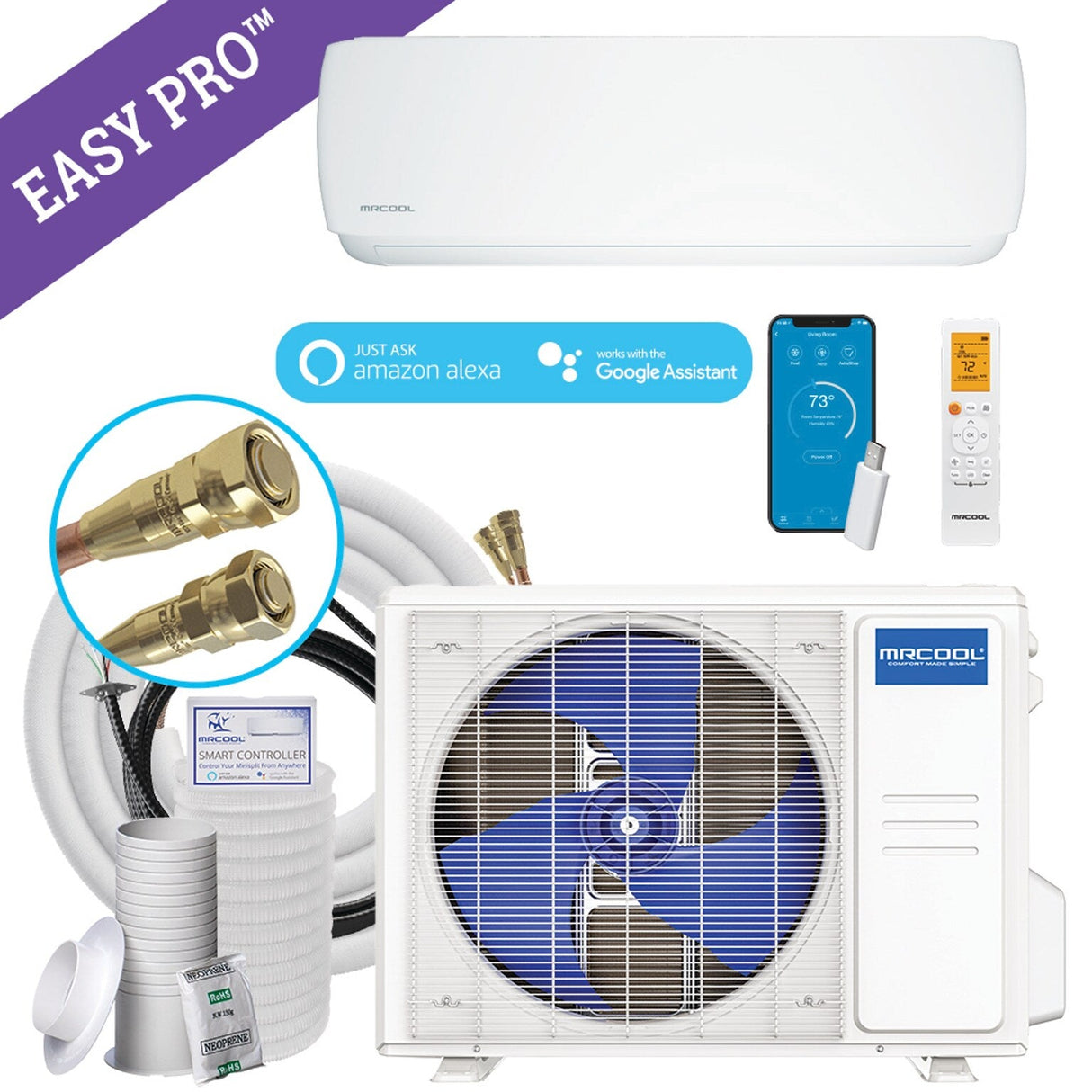 MRCOOL DIY 5th Gen Easy Pro 12K 12,000 BTU 19.5 SEER2 Ductless Mini Split Air Conditioner and Heat Pump - 115V