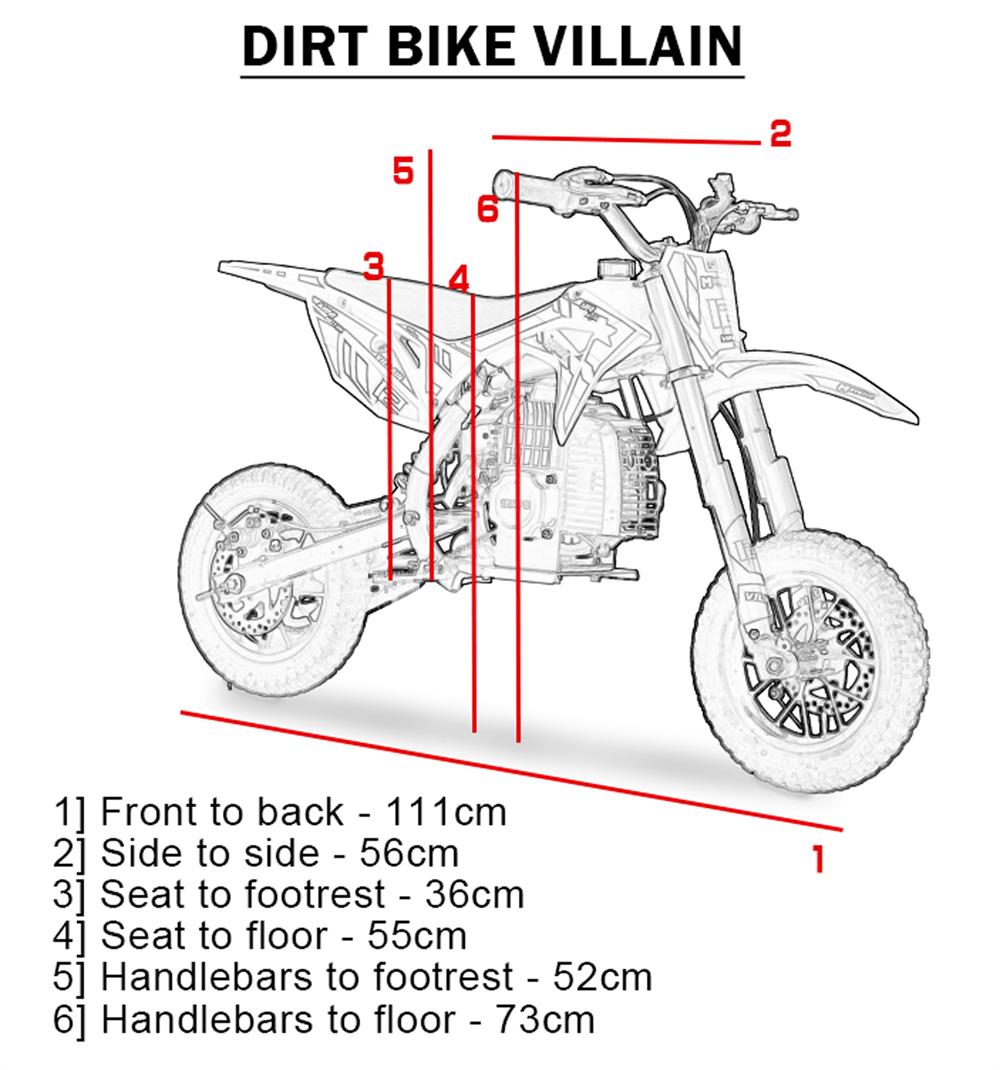 MotoTec | Villain 52cc 2-Stroke Kids Gas Dirt Bike