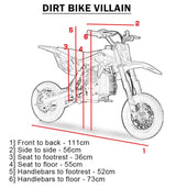 MotoTec | Villain 52cc 2-Stroke Kids Gas Dirt Bike