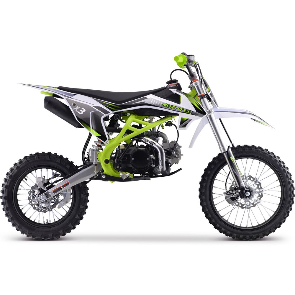 MotoTec | X3 125cc 4-Stroke Gas Dirt Bike | MT-DB-X3-GREEN