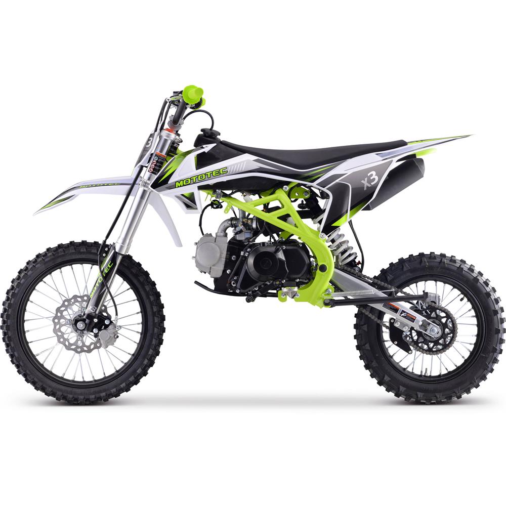 MotoTec | X3 125cc 4-Stroke Gas Dirt Bike | MT-DB-X3-GREEN