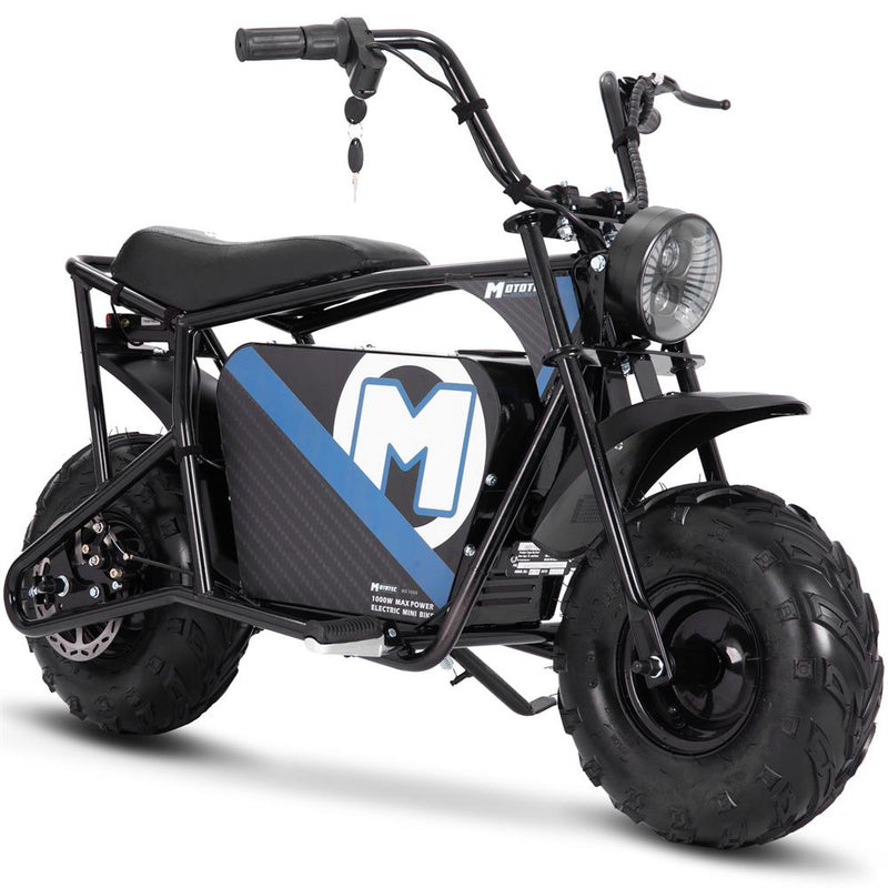 MotoTec | 48V/12Ah 1000W Electric Mini Bike | MT-MiniBike-48v-1000w_Black