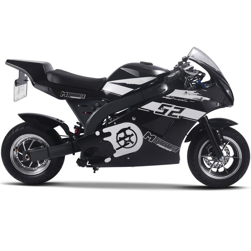 MotoTec | 48V/12Ah 1000W Pocket Bike | MT-EP-Super_Black