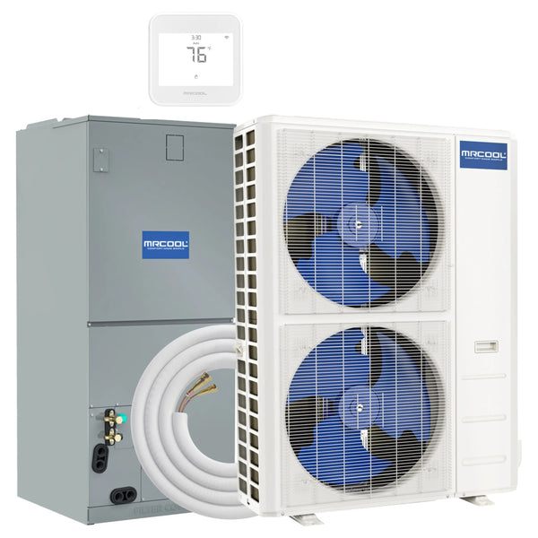 MRCOOL® VersaPro 5 Ton 15.2 SEER2 Central Ducted DC Inverter Heat Pump Split System with Smart Wi-Fi Thermostat and Wireless Remote Control - Multiposition - MVP-60-HP-230A00-O