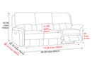 Valencia Martina Leather Three Seats Power Recliner Sofa, Cream
