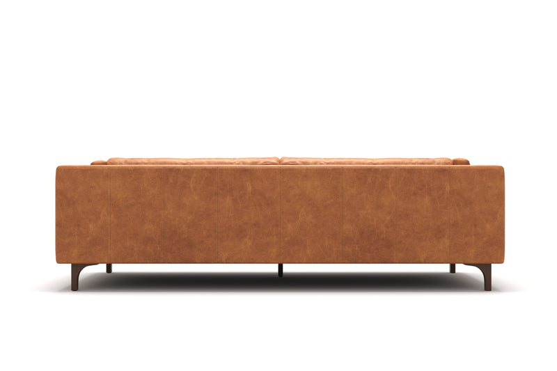 Valencia Mary Full-Aniline Leather Wide Sofa, Saddle Tan