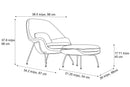 Valencia Marzena Womb Chair with Ottoman, Beige Color