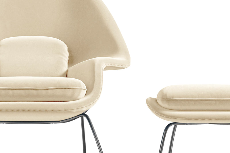 Valencia Marzena Womb Chair with Ottoman, Beige Color