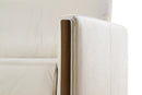 Matera Leather Three Seats Sofa with Wooden Legs, Beige