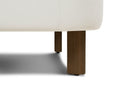 Matera Leather Three Seats Sofa with Wooden Legs, Beige