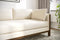 Matera Leather Three Seats Sofa with Wooden Legs, Beige