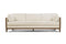 Matera Leather Three Seats Sofa with Wooden Legs, Beige