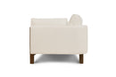 Matera Leather Three Seats Sofa with Wooden Legs, Beige