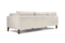 Matera Leather Three Seats Sofa with Wooden Legs, Beige