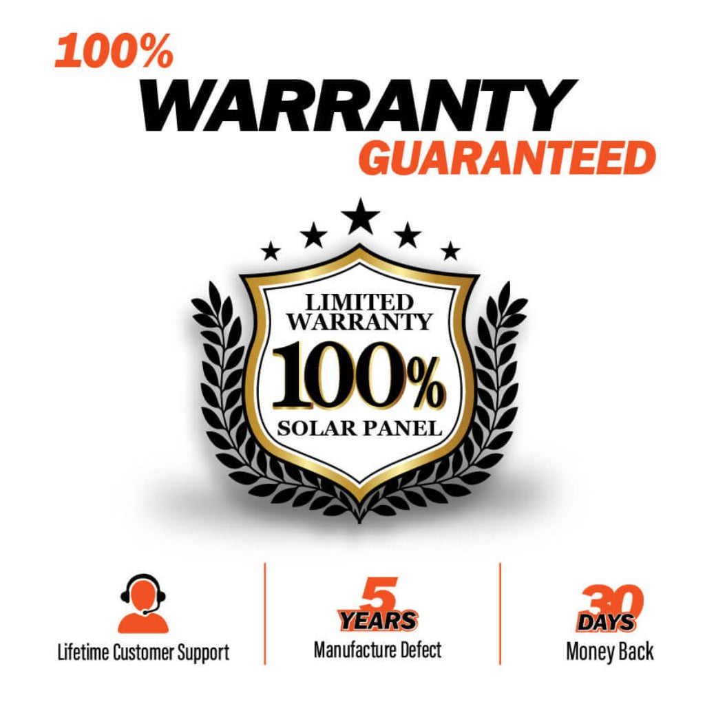 MEGA 100 ONYX | 100 Watt Solar Panel | Premier 12V Off-Grid Solar Panel for Vans, Campers, Boats | 25-Year Output Warranty