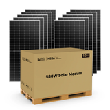 MEGA 580 BIFACIAL | 580 Watt Bifacial Solar Panel | Premium Grid-tie or Off-grid Solar Panel for Residential, Commercial, Agriculture | 25-Year Output Warranty