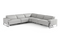 Valencia Melania Top Grain Leather L-Shape Reclining Sectional Sofa, Light Grey
