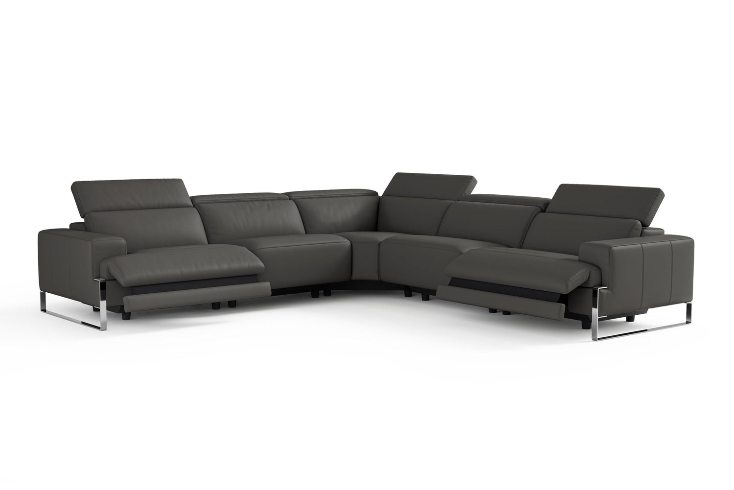 Melania Leather Reclining Corner Sectional Sofa