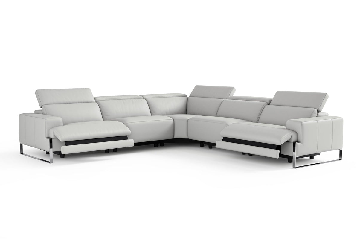 Melania Leather Reclining Corner Sectional Sofa