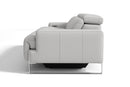 Valencia Melania Top Grain Leather Loveseat Reclining Sectional Sofa, Light Grey