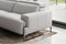 Valencia Melania Top Grain Leather Loveseat Reclining Sectional Sofa, Light Grey