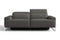 Valencia Melania Top Grain Leather Loveseat Reclining Sectional Sofa, Dark Grey