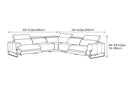 Valencia Melania Top Grain Leather L-Shape Reclining Sectional Sofa, Light Grey