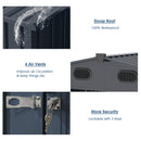 13'x20' Metal Garage Shed with Double Front Doors, Side Entry Door
