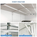 13'x20' Metal Garage Shed with Double Front Doors, Side Entry Door