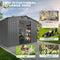 13'x20' Metal Garage Shed with Double Front Doors, Side Entry Door