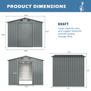8'x6' Metal Storage Shed