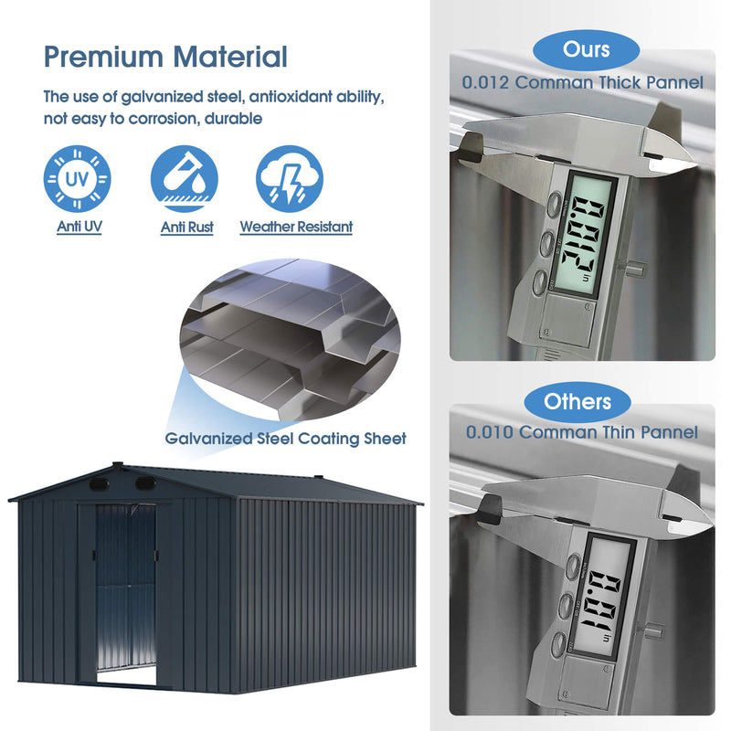 8'x12' Metal Storage Shed