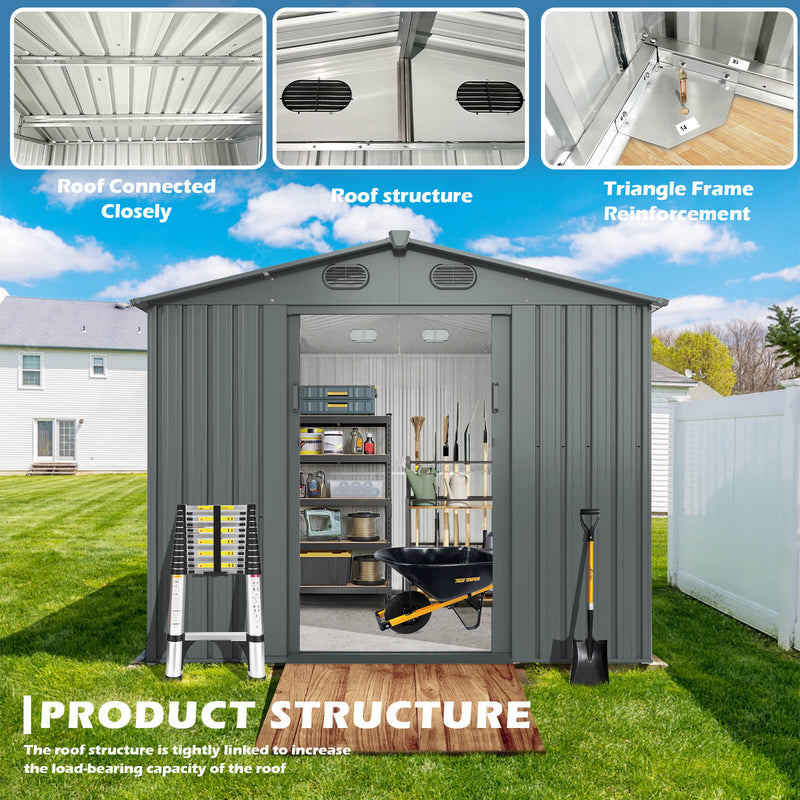 8'x12' Metal Storage Shed