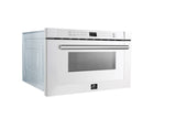 FORNO Espresso Capoliveri 24" 1.2 cu. ft. Built-In Microwave Drawer in White with Silver Handles, FMWDR3000-24WHT