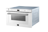 FORNO Espresso Capoliveri 24" 1.2 cu. ft. Built-In Microwave Drawer in White with Silver Handles, FMWDR3000-24WHT