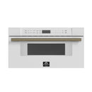 FORNO Espresso Capoliveri 30" 1.2 cu. ft. Built-In Microwave Drawer in White with Antique Brass Handles, FMWDR3000-30WHT