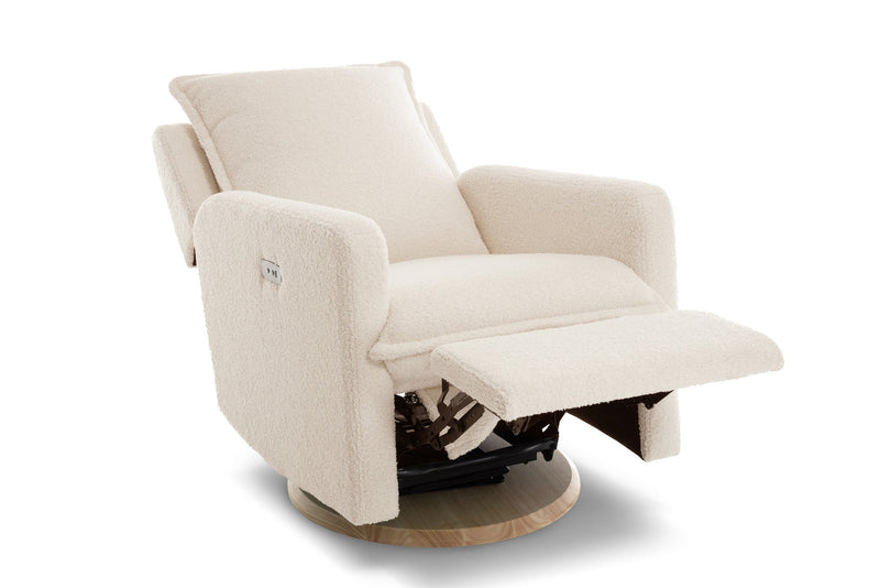 Valencia Milo Sheepskin Swivel Recliner Chair, Beige