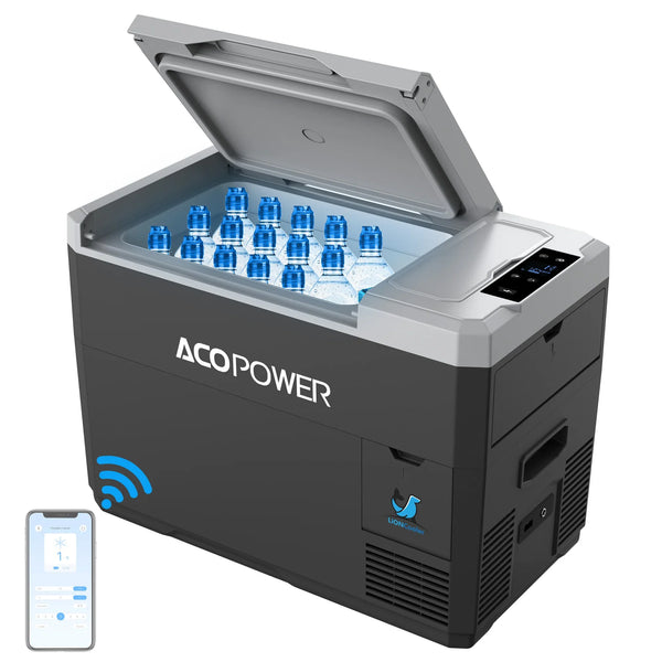 Mini Solar Powered Car Fridge Freezer, 29 Quarts