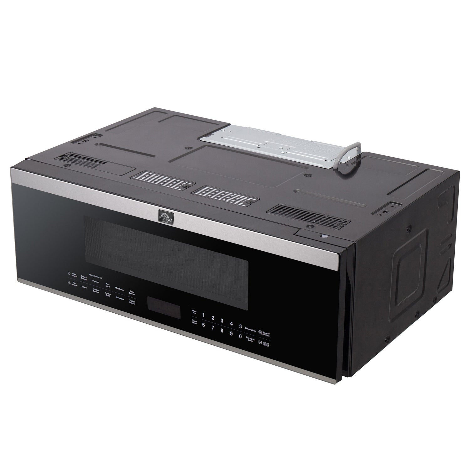 FORNO Padula 30" 1.2 cu. ft. 400 CFM Over The Range Microwave in Stainless Steel, FOTR3080-30